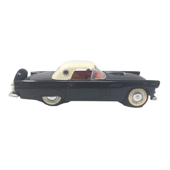Vintage 1957 Chevy Convertible Diecast Car - Black Body, White Top - Classic Car - Picture 1 of 12